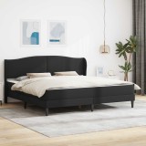 vidaXL Cadru de pat cu headboard Negru 180 x 200 cm Piele artificială 3415161