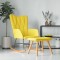 Gossi scaun balansoar cu taburet, galben mustar, textil