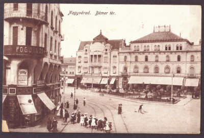 62 - ORADEA, Market, street stores, Romania - old postcard - used - 1916 foto