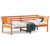 VidaXL Pat de zi fără saltea ceară maro 75x190 cm lemn masiv de pin