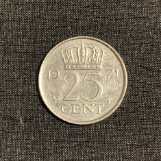 Moneda 25 cenți 1971 Olanda