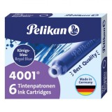 Set Rezerve Cerneală Stilou, Pelikan, 4001, Albastru Regal, 12 Bucăți
