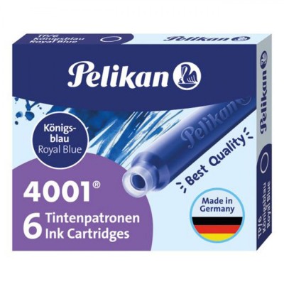 Set Rezerve Cerneală Stilou, Pelikan, 4001, Albastru Regal, 12 Bucăți foto