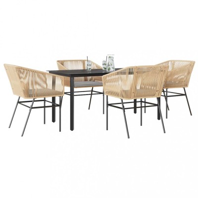 Gossi set mobilier de gradina cu perne 5 piese maro sticla polirattan foto