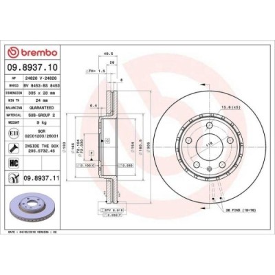Set disc frana Nissan Primastar Autobus (X83) 03.01-, Primastar Box (X83) 09.02-, Primastar Platform / Chassis (X83) 07.02-; Opel Vivaro A Box (X83) foto