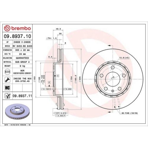 Set disc frana Nissan Primastar Autobus (X83) 03.01-, Primastar Box (X83) 09.02-, Primastar Platform / Chassis (X83) 07.02-; Opel Vivaro A Box (X83)