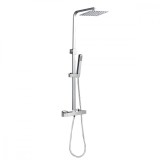 Set Dus Tullino Termostatic, Corp Inox, Cap Dus Zinc Crom, Furtun 1.5m, Baterie Termostatica, Comutator Debit, Design Modern
