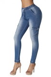 Cumpara ieftin G656-2894 Pantaloni din denim cu buzunare laterale