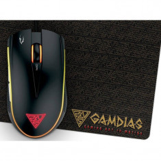 Mouse gaming Gamdias Zeus E2 Black cu mousepad Nyx E1 foto