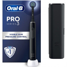 Periuta de dinti electrica Oral-B Pro 3 Cross Action, Curatare 3D, 3 programe, 1 capat, Negru