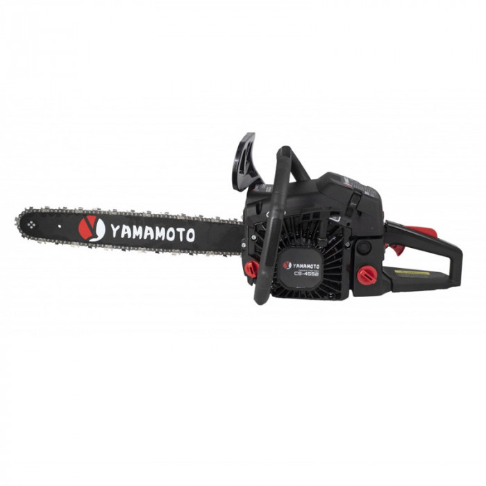 Drujba Yamamoto, 4800 W, 4.0 CP, 52 CC, 3200 RPM, 2 timpi, rezervor 550 ML, pas lant 0.325 inch, benzina, accesorii incluse