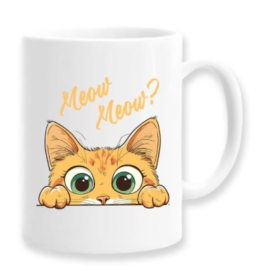 Cana alba personalizata &amp;quot;Meow meow?&amp;quot;, INOVATIX&amp;reg;. 330ml foto