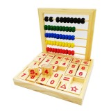 Cumpara ieftin Numaratoare din lemn si 30 piese aritmetice, cifre, adunare, scadere, multicolor