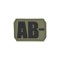 Ecuson 3D PVC Grupa Sanguina AB Negativ 4x3cm Olive Drab Mil-Tec