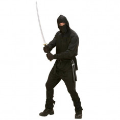 Costum Ninja adulti, costumatie Halloween, 7 piese, poliester, negru foto