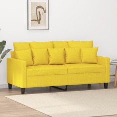 vidaXL Canapea cu 2 locuri, galben deschis, 140 cm, material textil