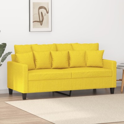 vidaXL Canapea cu 2 locuri, galben deschis, 140 cm, material textil 359272 foto