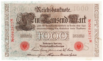 Germania 1000 1 000 Mark Marci 1910 P-44b Seria 0662877 foto