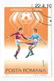 *Romania, LP 954/1978, C.M. de Fotbal - Argentina, 1 leu, eroare, oblit., Stampilat
