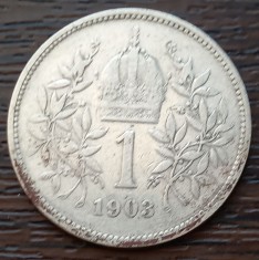 (A995) MONEDA DIN ARGINT AUSTRIA - 1 CORONA COROANA 1903, FRANZ JOSEPH