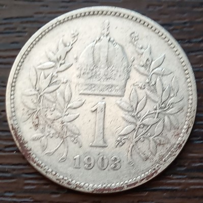 (A995) MONEDA DIN ARGINT AUSTRIA - 1 CORONA COROANA 1903, FRANZ JOSEPH foto