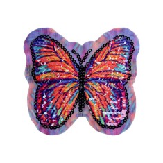 Aplicatie cu paiete reversibile fluture 10 x 10 cm, Portocaliu