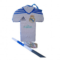 Pinata personalizata modelTricou fotbal Real Madrid, 45 cm, alb+albastru