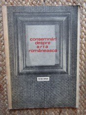 CONSEMNARI DESPRE ARTA ROMANEASCA-PETRE OPREA AUTOGRAF