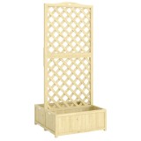 Outsunny Jardinieră cu spalier Pătrat pentru legume din lemn pliabil cu două bazine pentru flori pentru plante cățărătoare 73 x 70 x 170 cm Natural |