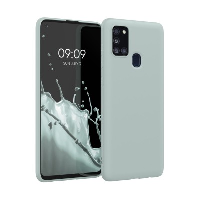 Husa Kwmobile pentru Samsung Galaxy A21s, Verde deschis, Silicon, KWM000011GI020C foto