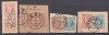 ROMANIA 1885/88 REGELE CAROL I VULTURI LOT TIMBRE STAMPILATE/FRAGMENT, Stampilat