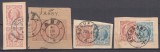 ROMANIA 1885/88 REGELE CAROL I VULTURI LOT TIMBRE STAMPILATE/FRAGMENT, Stampilat