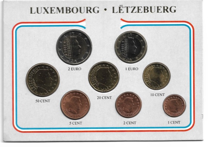 LUXEMBURG - Set Complet Monede 2002 - UNC Sigilate