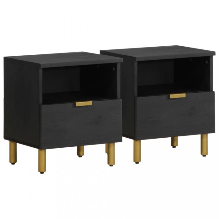 Gossi noptiera, negru, 40x33x46 cm, lemn prelucrat