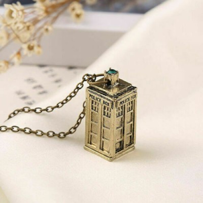 Pandantiv / Colier / Lantic - DOCTOR WHO 3D Tardis Police - Auriu foto