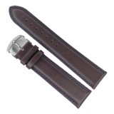 Cumpara ieftin Curea Ceas Time Veranda &ndash; Piele Naturală Premium, Maro cu Cusătură Albastră