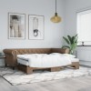 VidaXL Pat de zi cu extensie și saltele cappuccino 90x200 cm piele eco 3197730