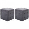 VidaXL Taburet, 2 buc., gri, 30x30x30 cm, piele &icirc;ntoarsă ecologică 278383