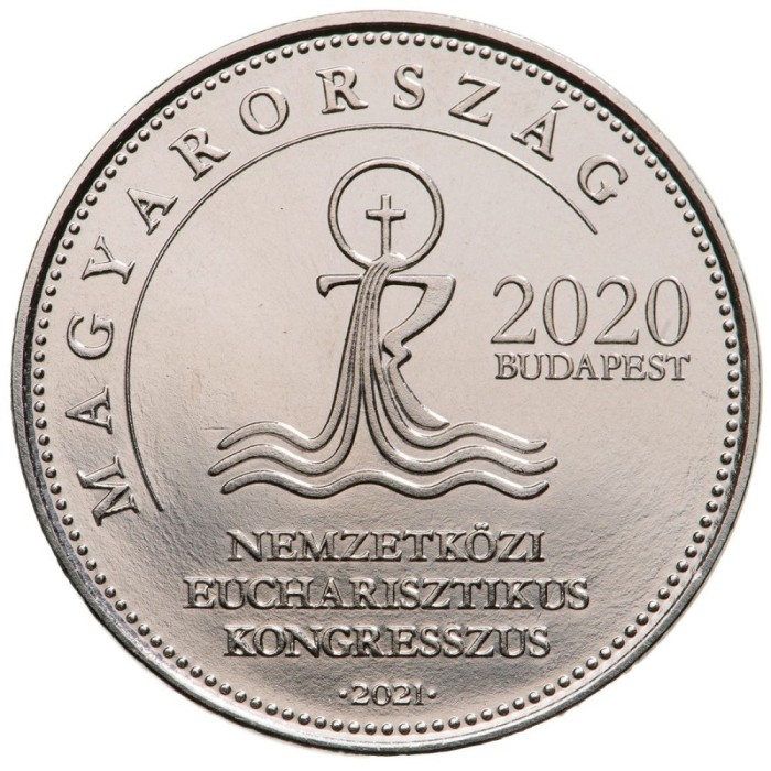 Ungaria 50 Forint 2021 - (Congresul euharistic) 27.4 mm, KM-1020 UNC !!!