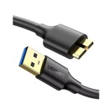CABLU USB Ugreen, &amp;quot;US130&amp;quot; USB 3.0 (T) la USB Tip B (T), conectori auriti, 2m, negru, 136185