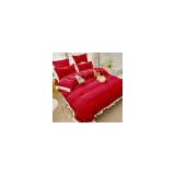 Cumpara ieftin Lenjerie de Pat Dublu, Bumbac Finet-Creponat cu Margine, 6 Piese, Bordo - JO315