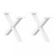 vidaXL Picioare pentru măsuță de cafea &icirc;n formă de X, 2 buc., alb, 60x(30-31) cm, oțel 4012881