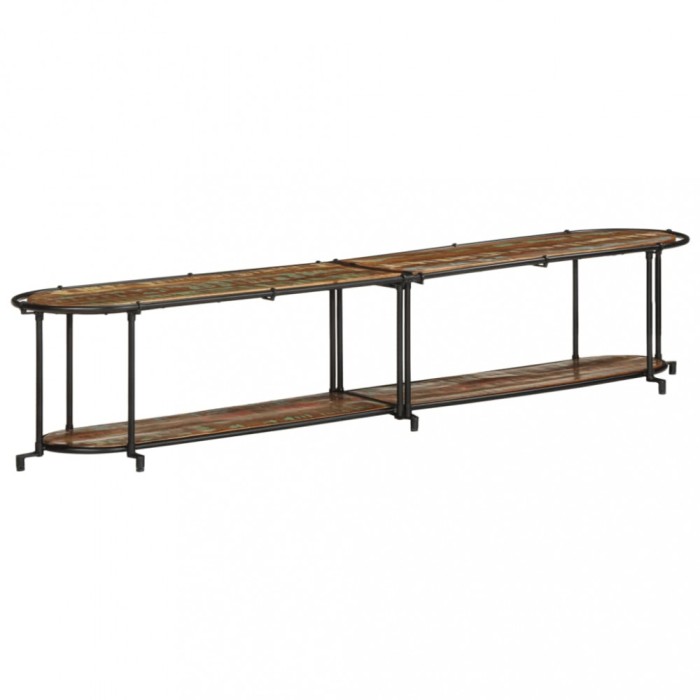 Gossi dulap tv, 200x42x40 cm, lemn masiv recuperat