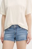 Hollister Co. pantaloni scurți din denim uni, medium waist, KI349-5226