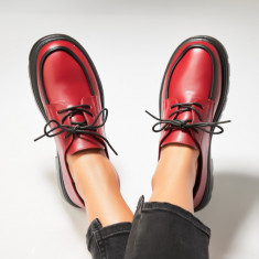 Pantofi dama casual Bordo din Piele Ecologica Hoora