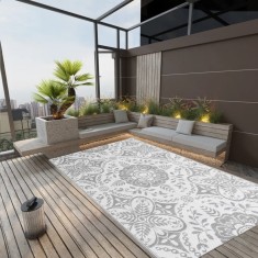 vidaXL Covor de exterior, ARAKIL gri deschis, 140x200 cm, PP