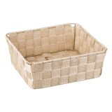 Coș Depozitare Impletit, Bej, 24x24x8.5 cm, Oem