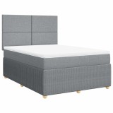 Cumpara ieftin Pat continental, gri deschis, 140x200 cm, material textil