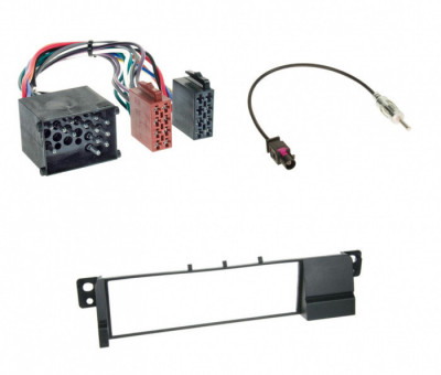 Kit audio 1din BMW E46 rama cu mufa alimentare si mufa antena foto