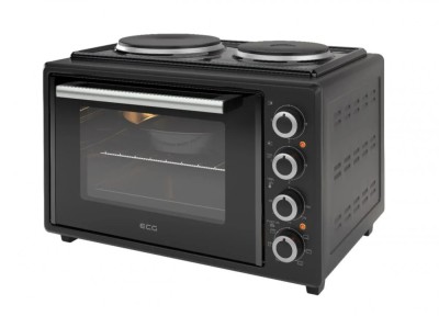 Cuptor electric ECG ETH 3501B, 35 litri, 1400 W, 2 plite, iluminare interioara, 90-250&amp;deg;C, negru foto